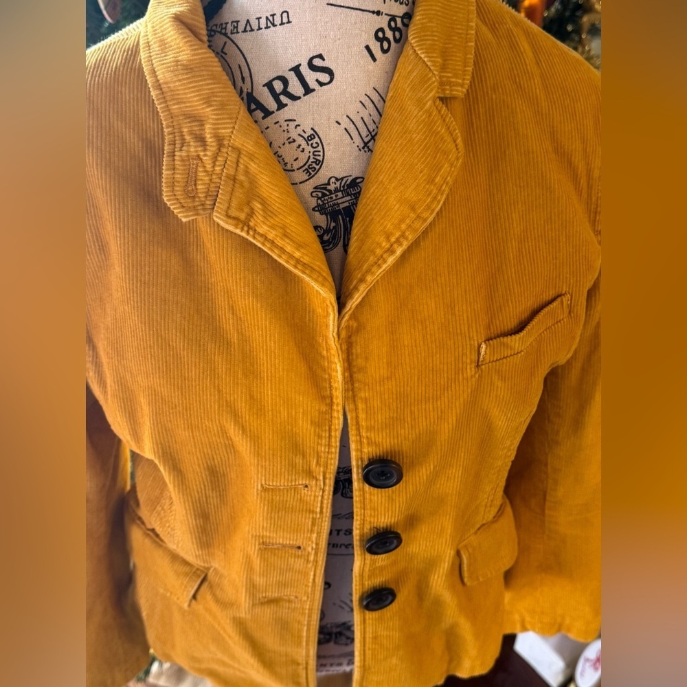 GAP Mustard Yellow Corduroy Blazer - Picture 3 of 10